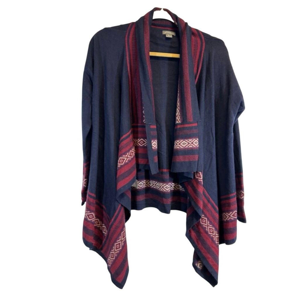 Eddie Bauer Open Front Waterfall Cardigan Sweater, Southwestern, Plus Size 2X